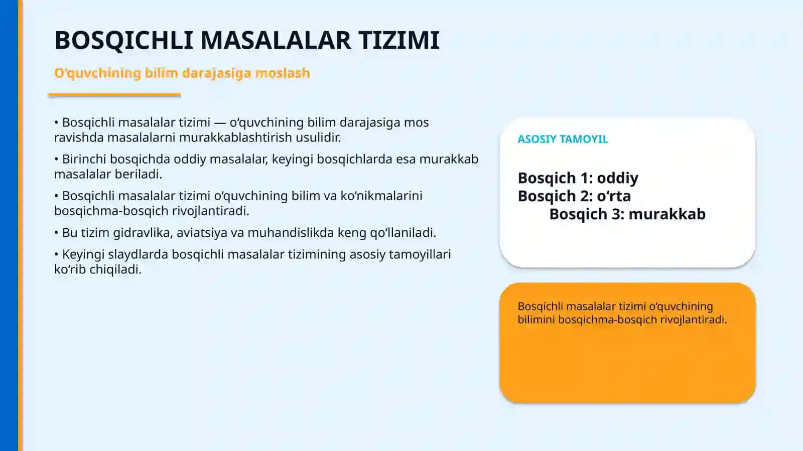 Tanlangan Mavzu Bo‘yicha Bosqichma-Bosqich Murakkablashuvchi Masalalar Tizimini Tuzish 3