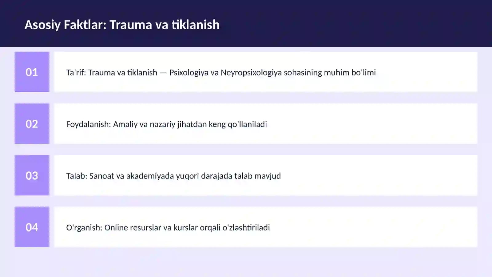 Trauma va tiklanish 3