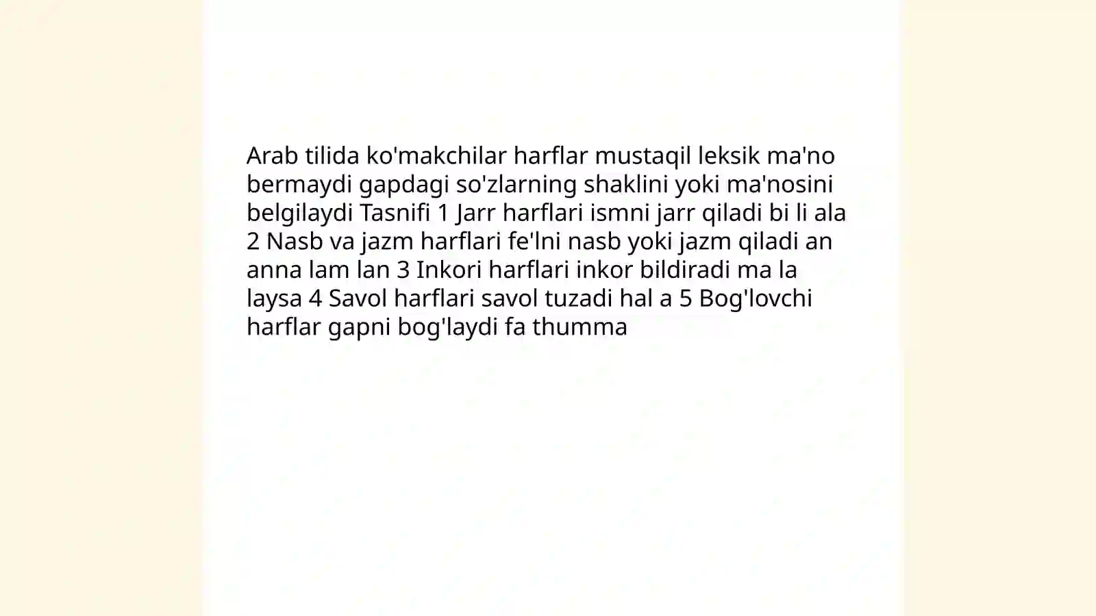 Arab tilida ko'makchilar 3