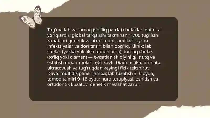 Yuz jagʻ sohasi ortirilgan va tugma nuqsonlari 3