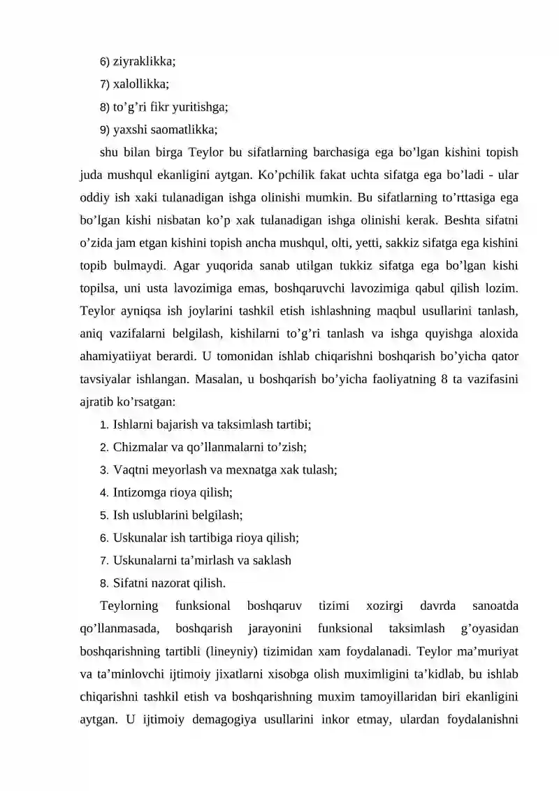 Menejment nazariyasi va amaliyotining rivojlanishi    Menejmentning vujudga kelishi va rivojlanishi.  Menejmentning turli xorijiy maqtablari tabakalanishi. Menejmentning nazariya va amaliyotini Rossiyada rivojlanishi. 4. Menejment rivojlanishida yangi bosqich. 3