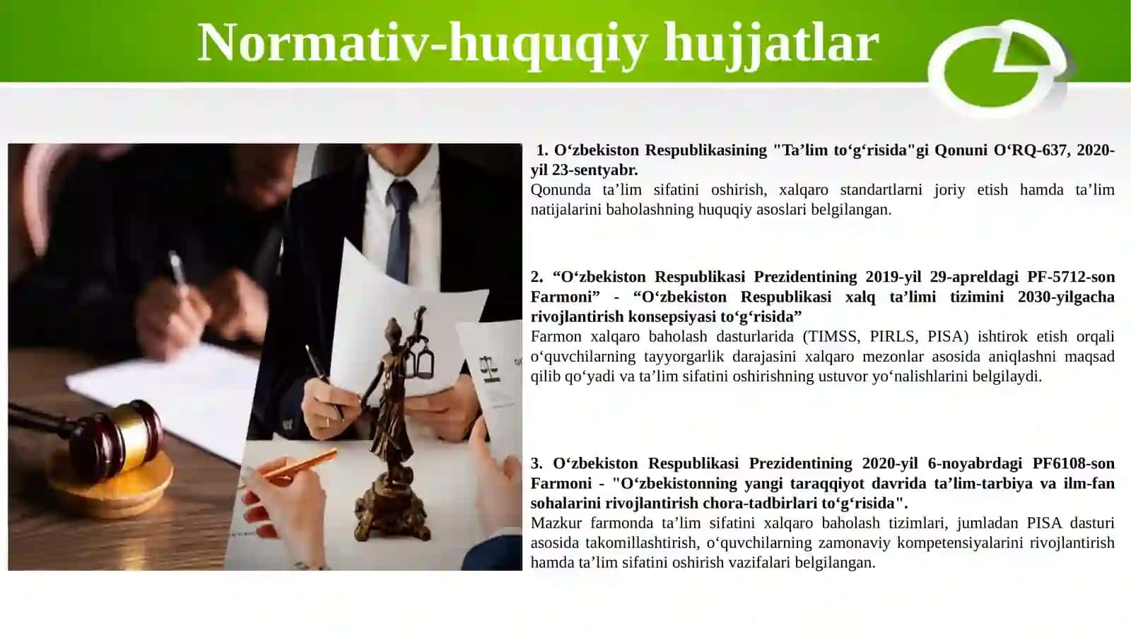 PISA XALQARO DASTURI ASOSIDA TA’LIM SIFATINI BAHOLASH Menejerliko‘quvkursitinglovchisi 3