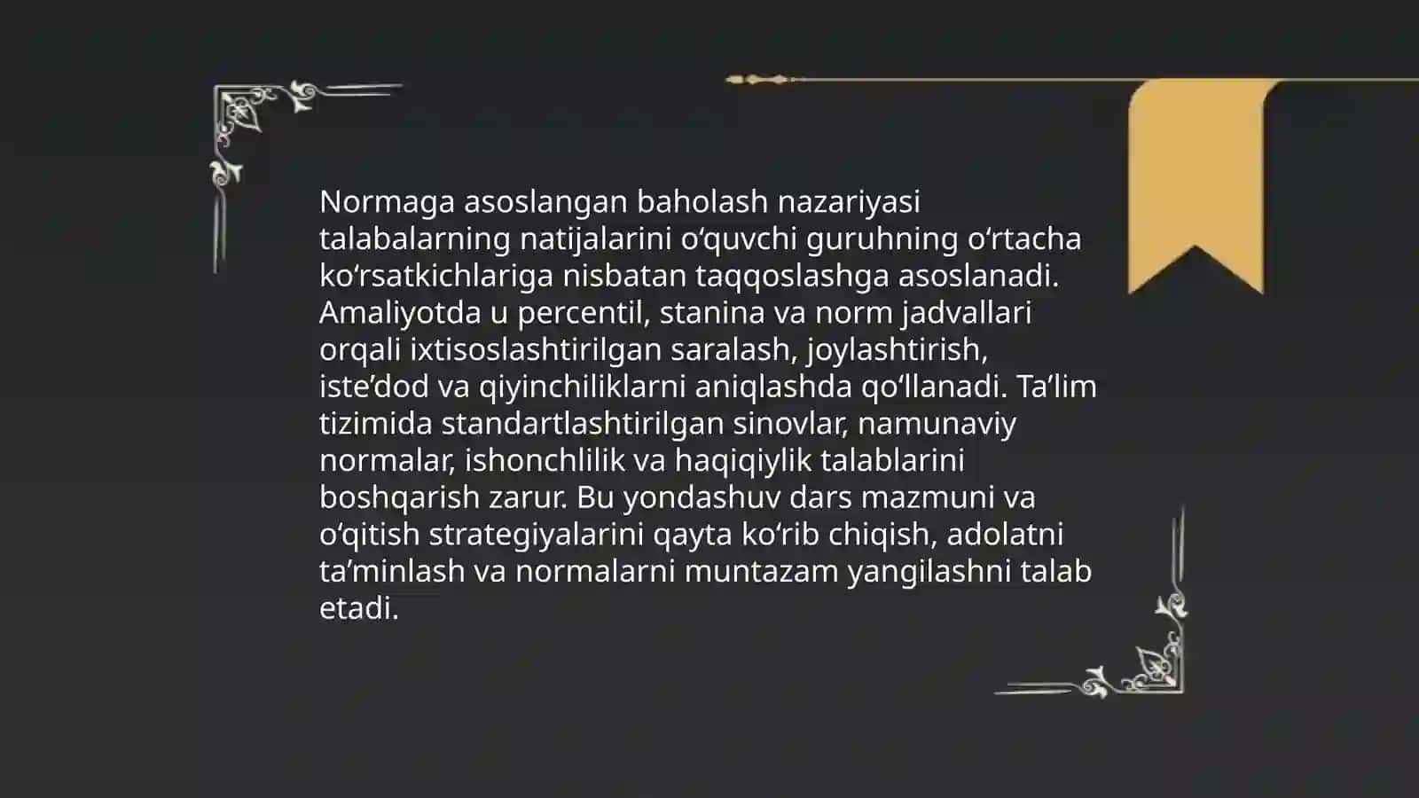 Normaga asoslangan baholashning ta'lim tizimidagi ahamiyatini tahlil qilish 3