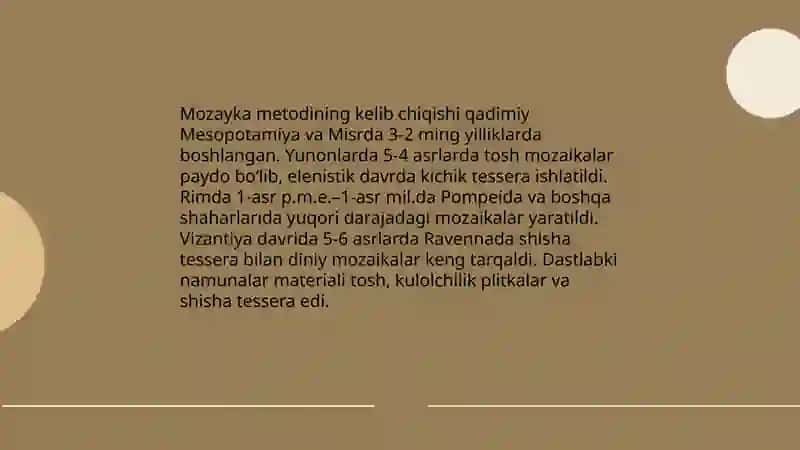 Mozayka metodi tarixi 3