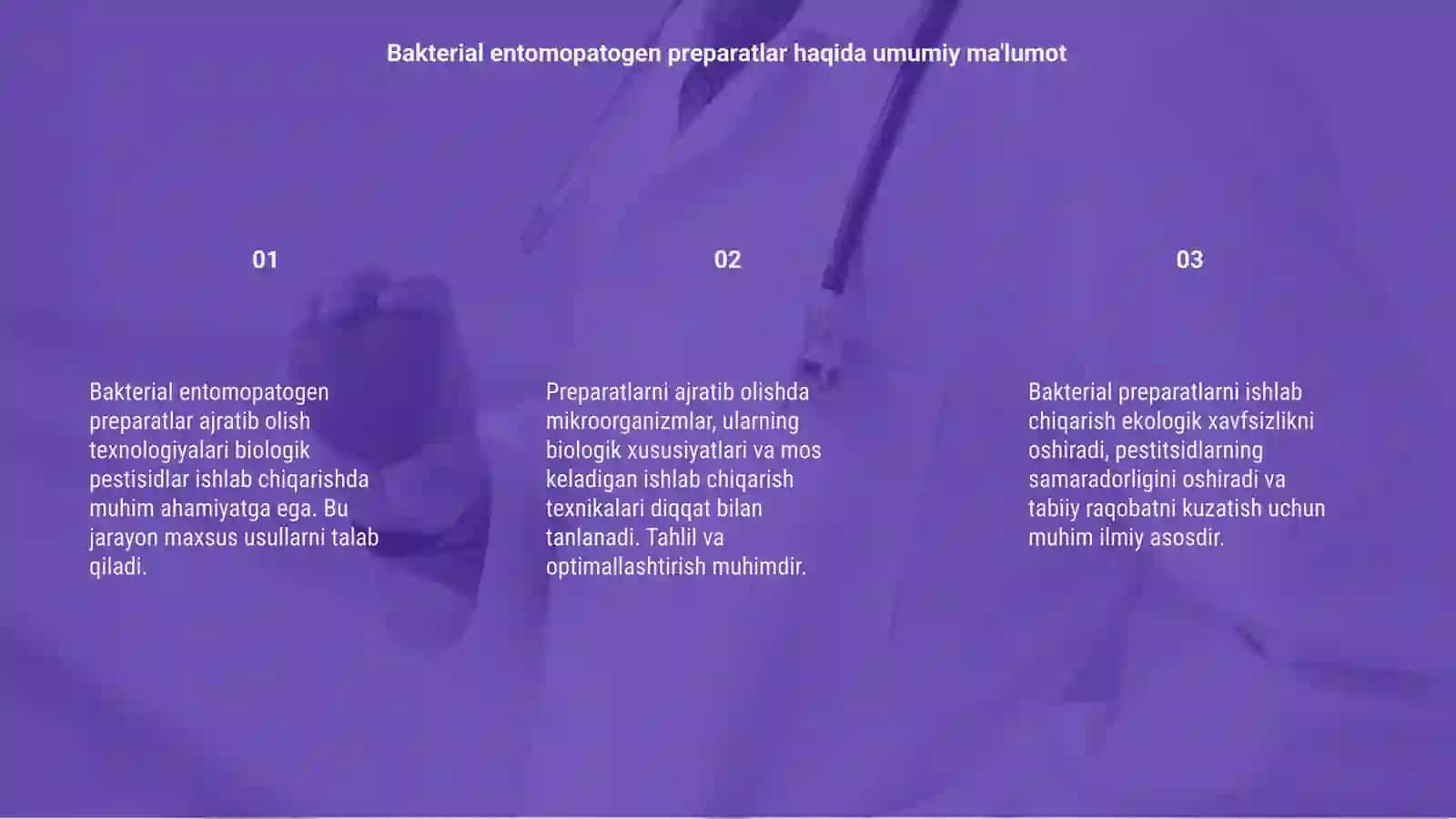 Bakterial entomopatogen preparatlarni ajratib olish texnologiyasi 3