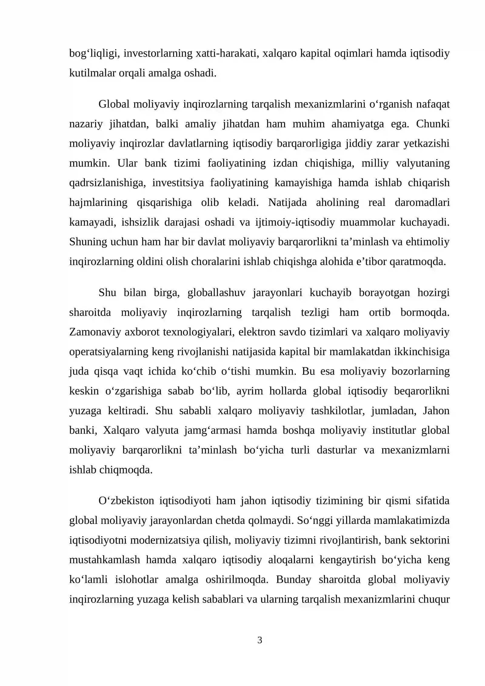 Global moliyaviy inqirozlarning tarqalish mexanizmlari 3