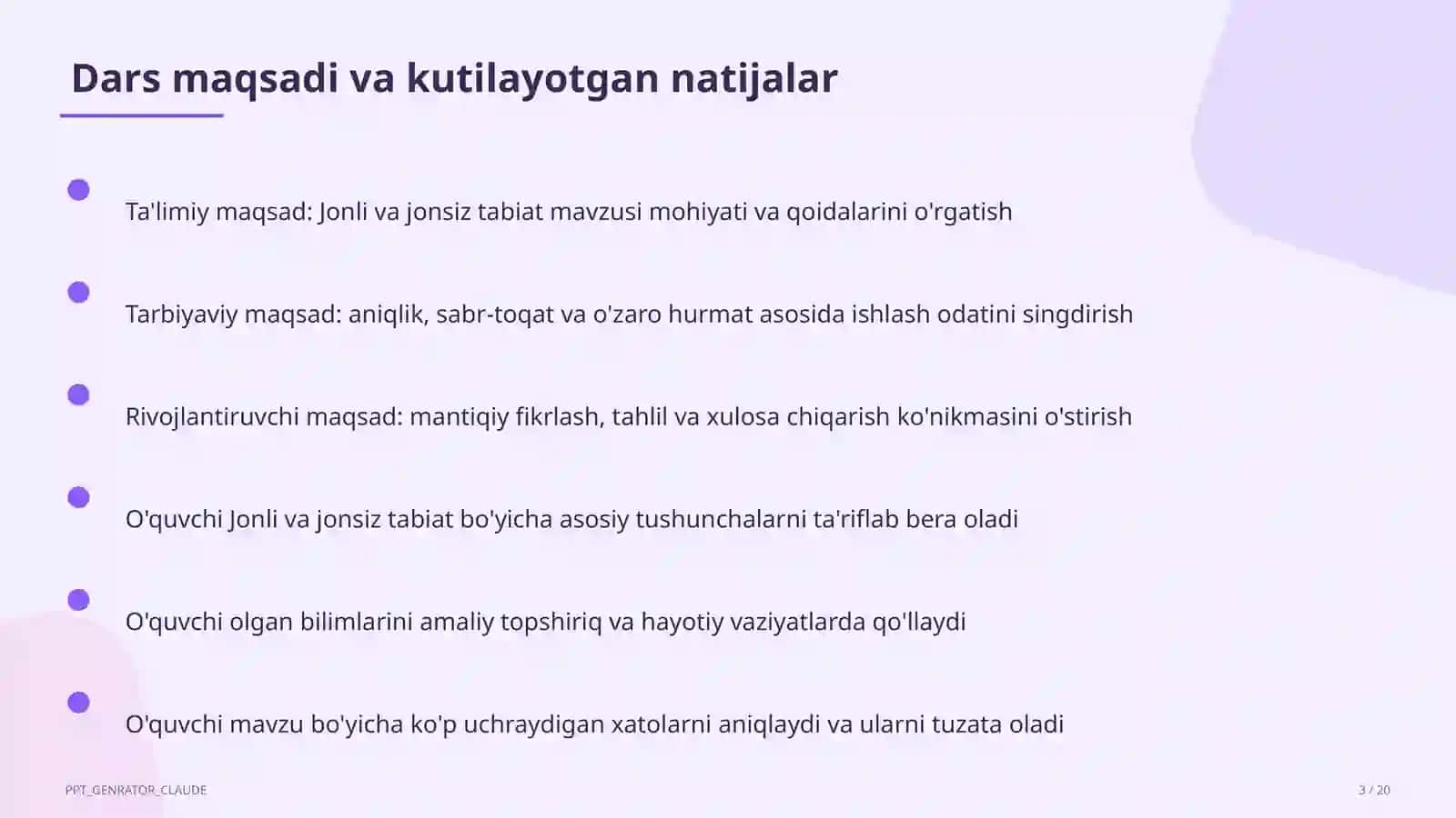 Jonli va jonsiz tabiat (2-sinf) 3