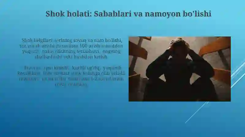 Bemorlarning ruhiy holati "Depressiya, shok, qo'rquv, ipoxondriya, o'zini aybdor his qilish" 3