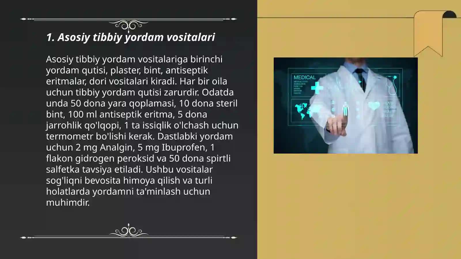 Tibbiy bilim assoslaridan 1 tibbiy yordam koʻrsatish 3