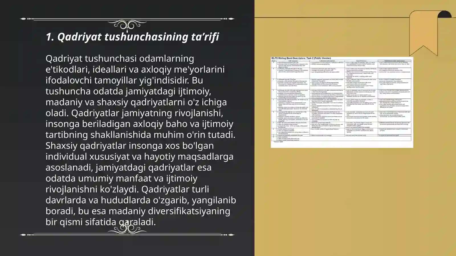 Qadriyat tushunchasining maʼnosi va uning umumiy tavsifi 3
