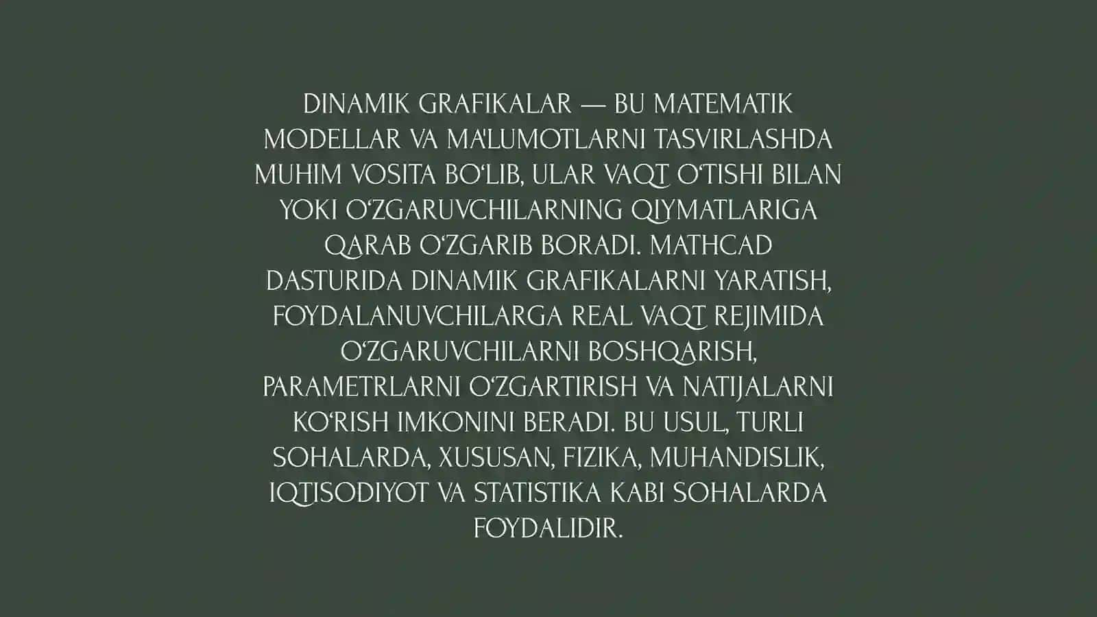 MATHCAD DASTURIDA DINAMIK GRAFIKA 3