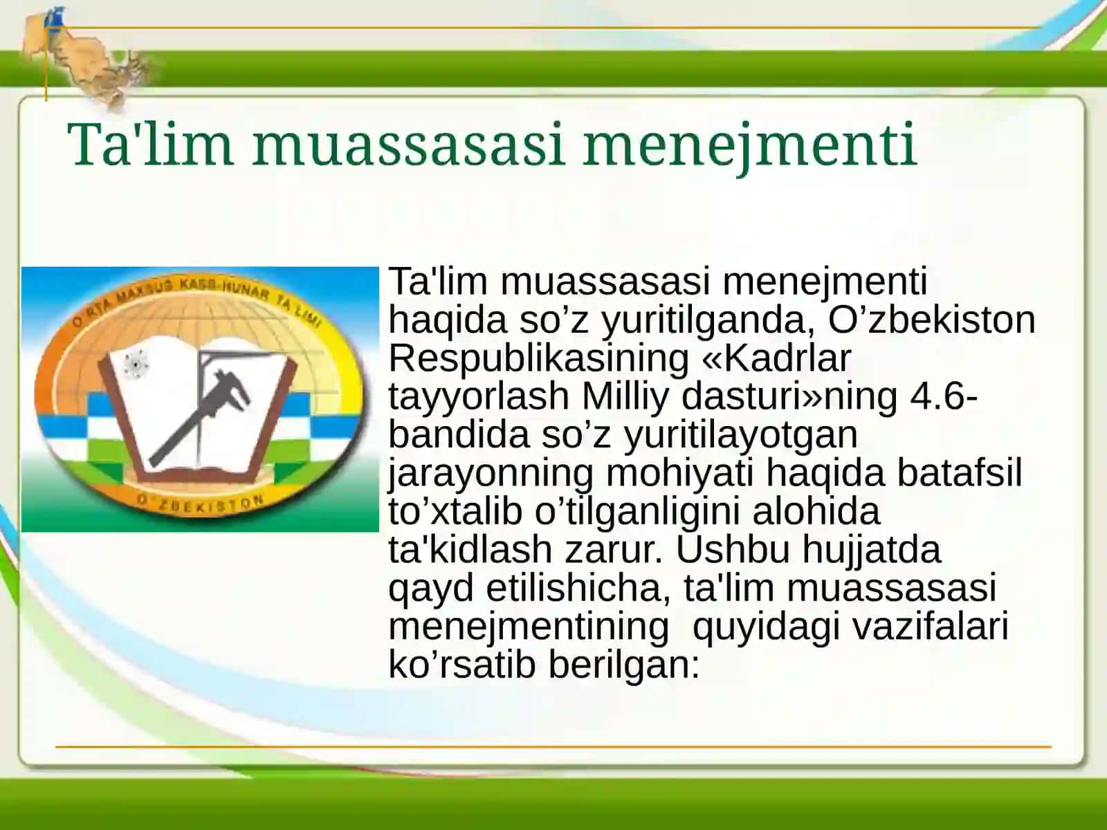 Ta'lim muassasalari faoliyatini innovatsion boshqarish loyihasini ishlab chiqish 3