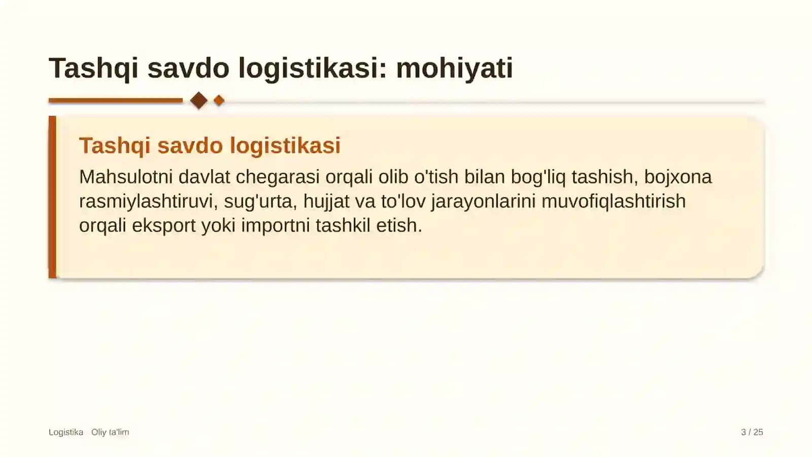 diagnostika markazlarida tashqi savdo logistikasi 3323 3