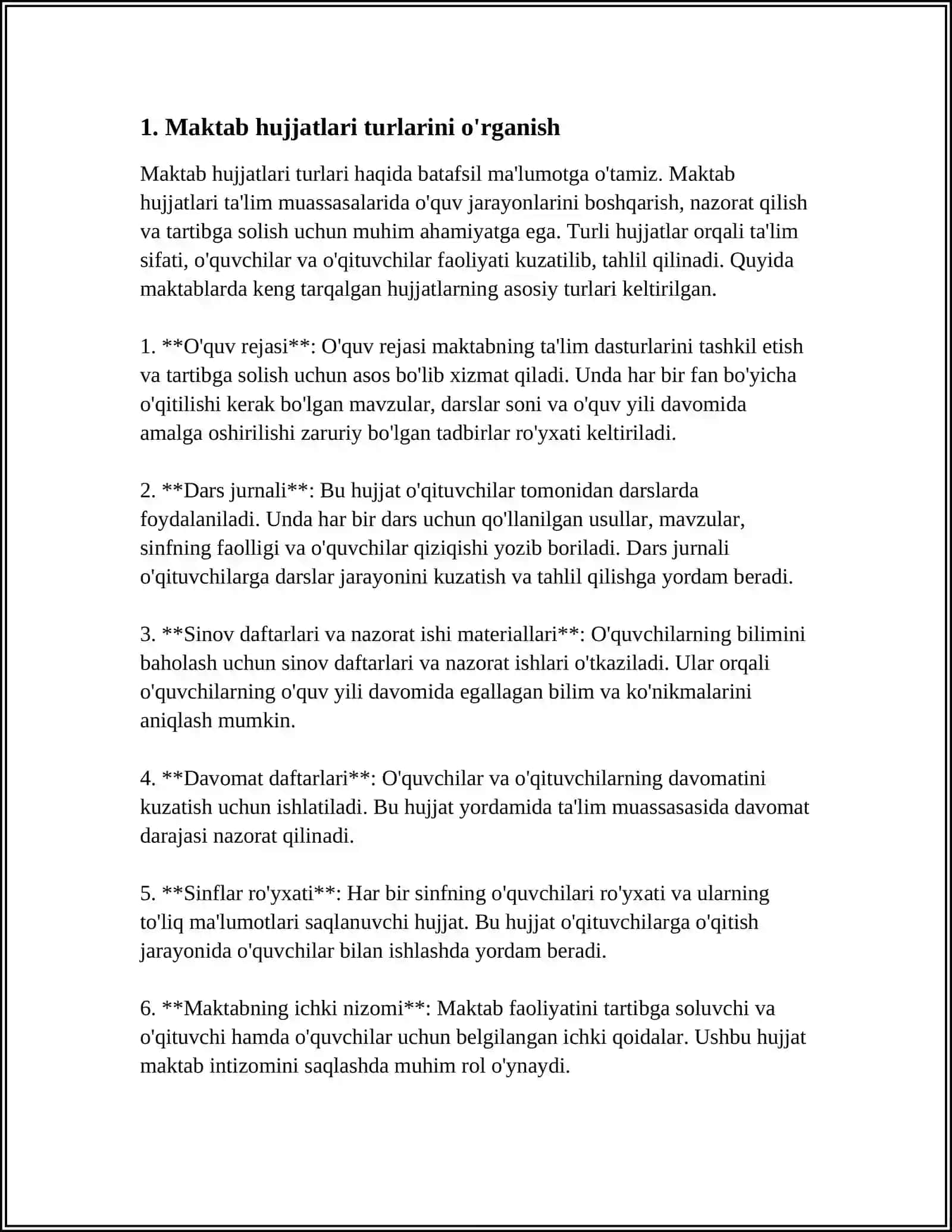 MAKTAB XUJJATLARINI O’RGANISH VA TAHLIL QILISH 3