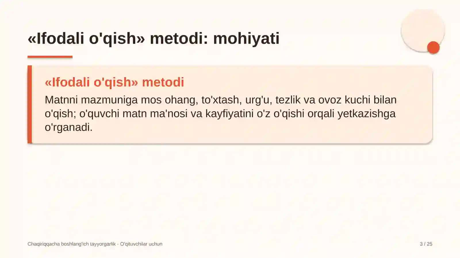 chaqiriqqacha boshlang'ich tayyorgarlik darslarida ifodali o'qish metodidan foydalanish 1009 3