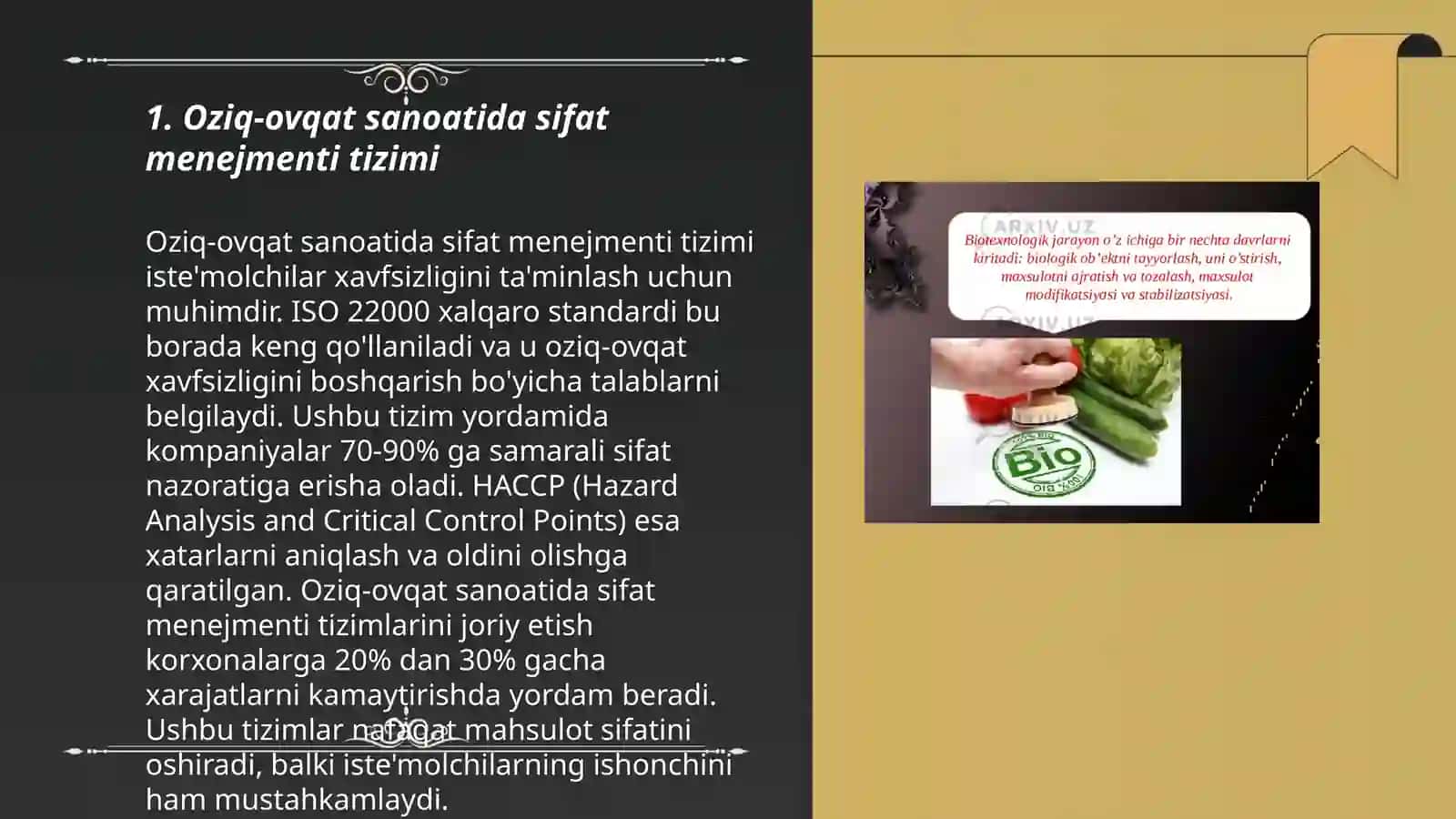 Oziq-ovqat sanoati korxonalari faoliyatini boshqarishning o'ziga xos ayrim xususiyatlari 3