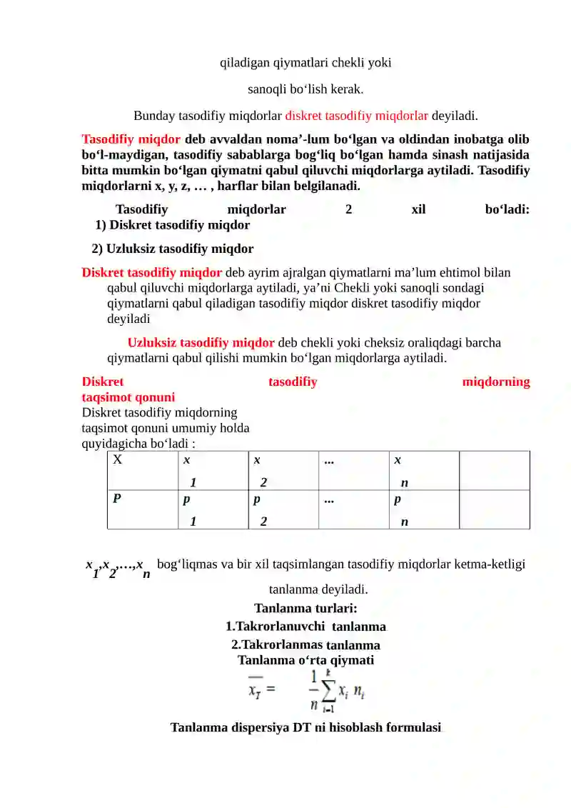 EHTIMOLLIK VA STATISTIKA 3