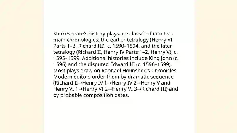 Shakespeare's historical plays 3