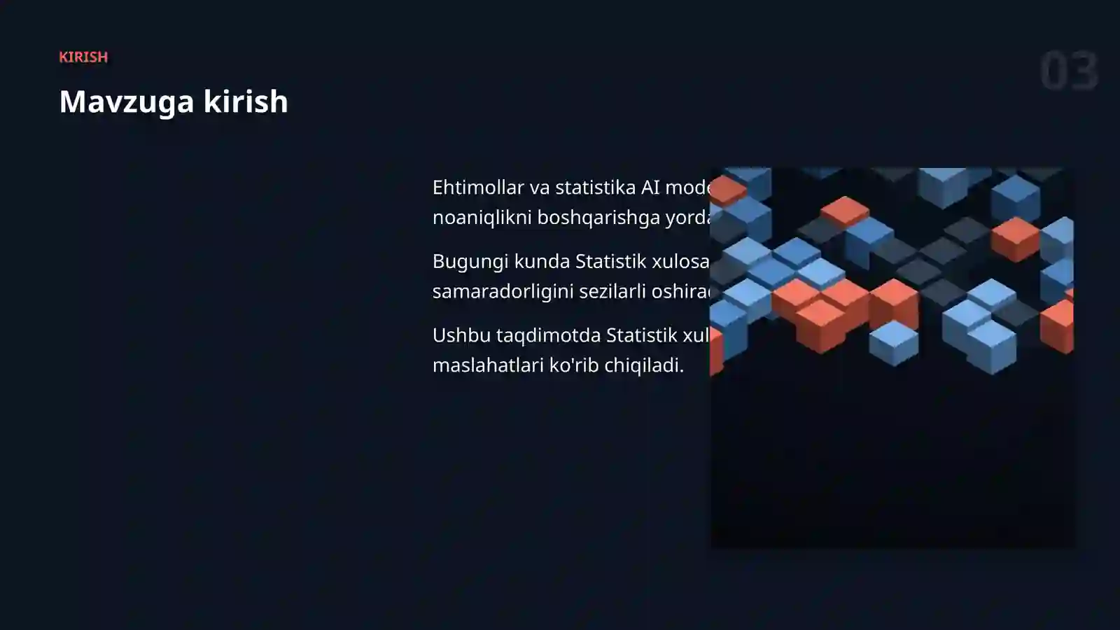 EHTIMOLLAR VA STATISTIKA 3
