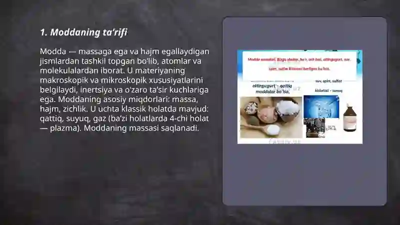 Modda va uning xossalari 3