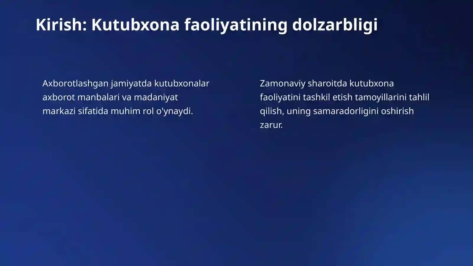 Kutubxona faoliyatini tashkil etish tamoyillarini tahlil qilish 3