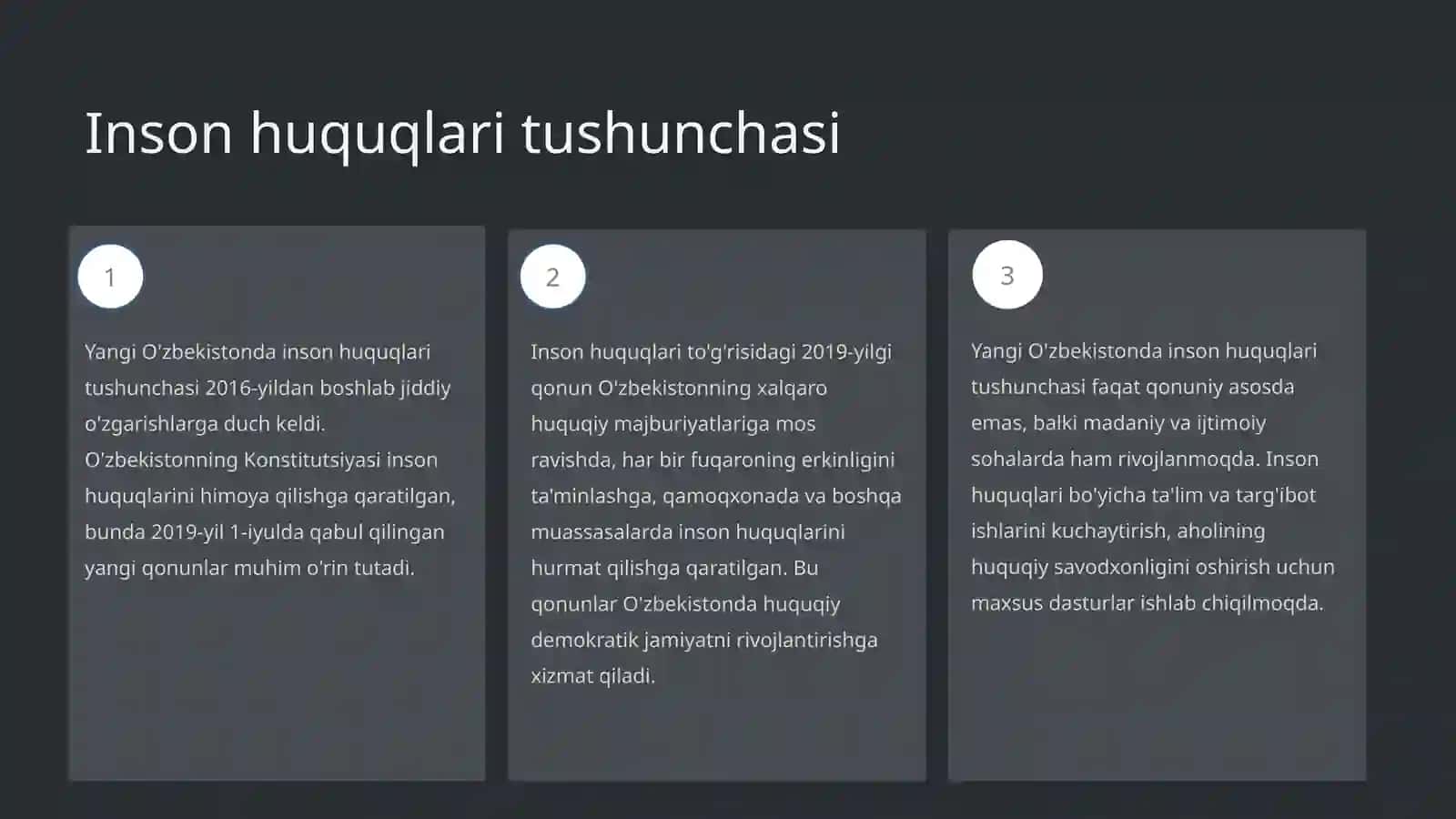 Yangi O'zbekistonda inson haq-huquqlari va erkinliklari kafolatining yaratilishi 3