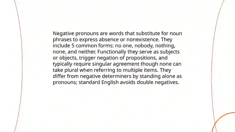 Negative Pronouns 3