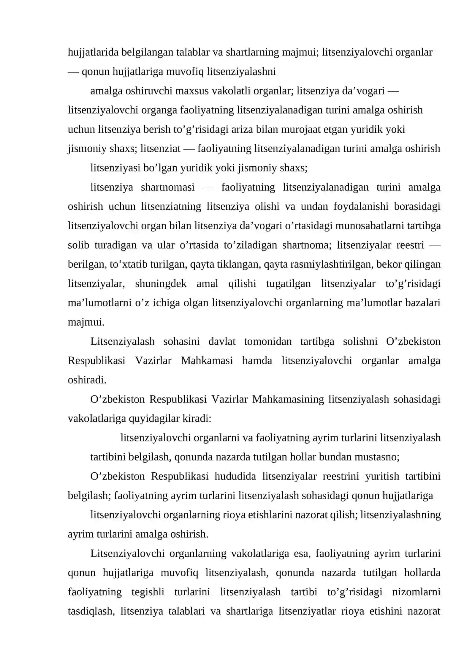 Litsenziya, litsenziyalash va uni olish tartibi 3