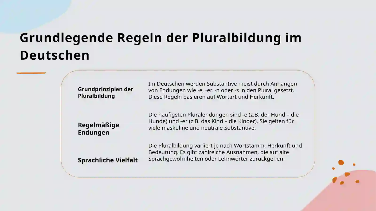 Pluralbildung der Substantive 3