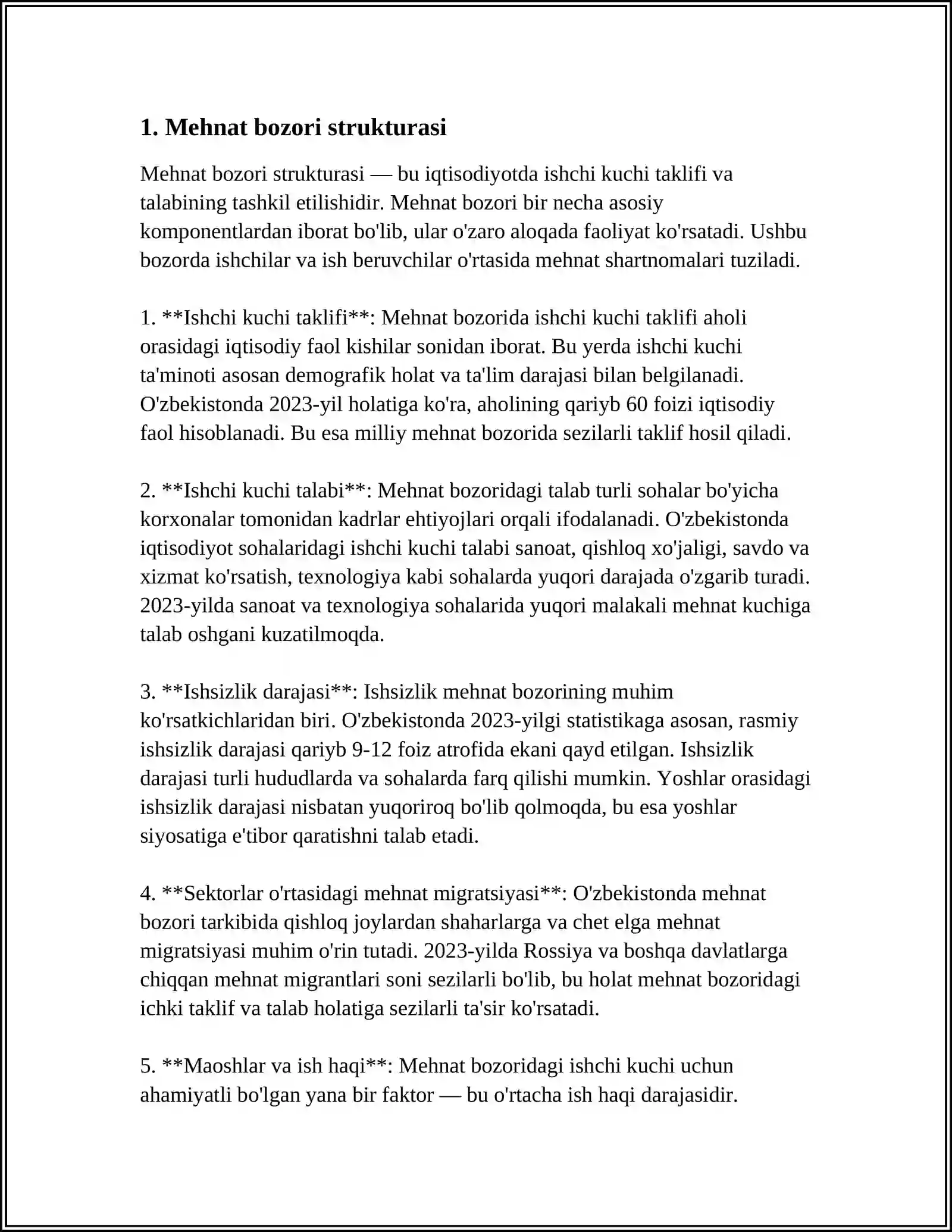 MEHNAT BOZORIDAGI VAZIYAT VA BANDLIK MUAMMOLARI 3