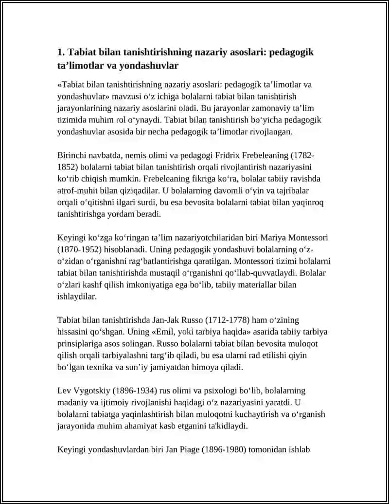 MAKTABGACHA TALIMDA TABIAT BILAN TANISHTIRISHNING NAZARIY ASOSLARI 3