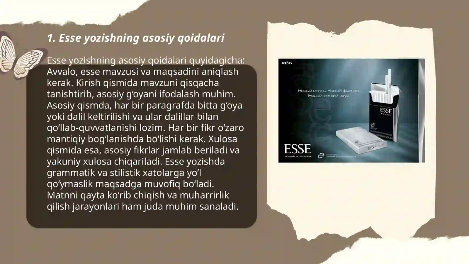 Esse yozish tartibi 3