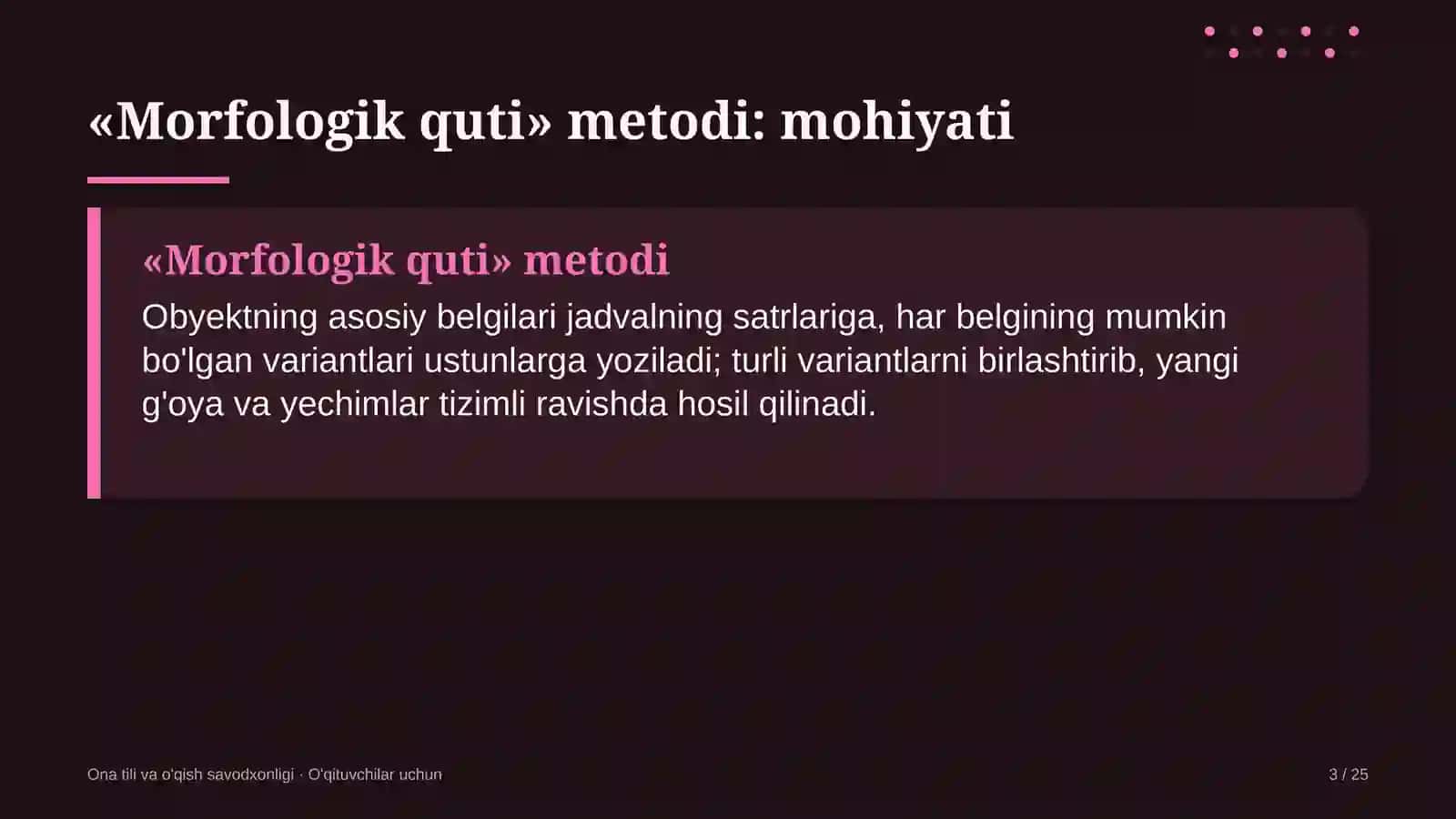 ona tili va o'qish savodxonligi darslarida morfologik quti metodidan foydalanish 7074 3