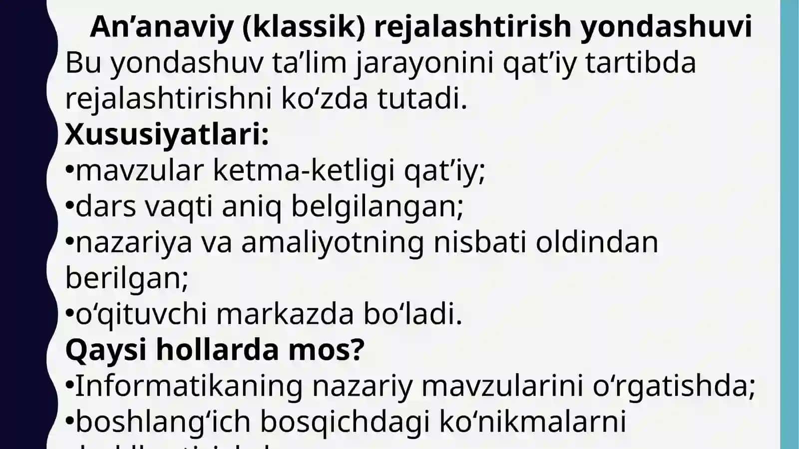 O‘quvjarayonini rejimashtirish 3