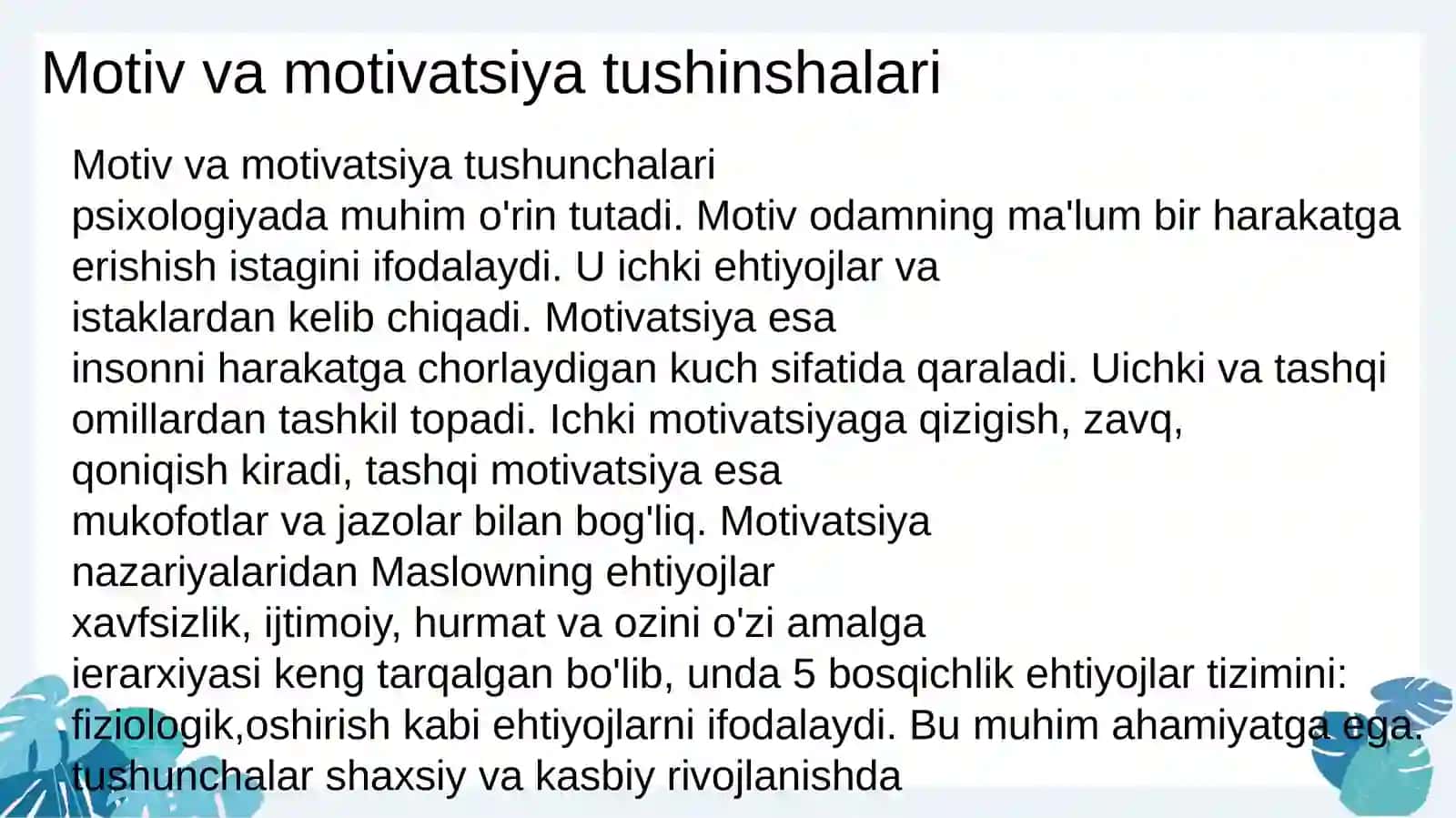 Horijiy psixologiyada motiv va motivatsiya muammosi 3