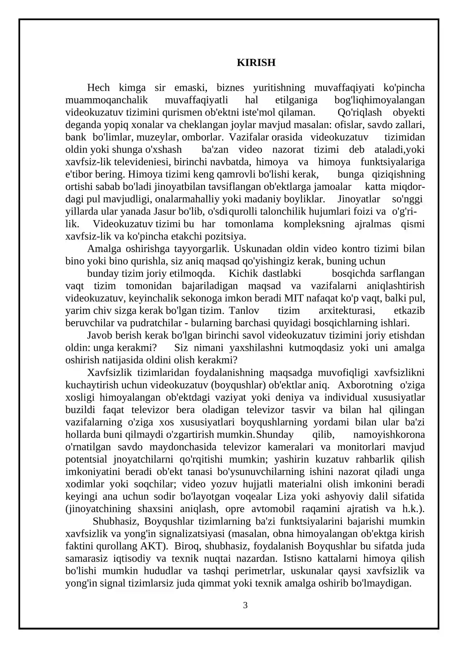 Videokuzatuv tizimini ofis xonalari, tarbirkorlik ob’ektlari va ishlab chiqarish binolarida qo‘llash imkoniyatlari 3