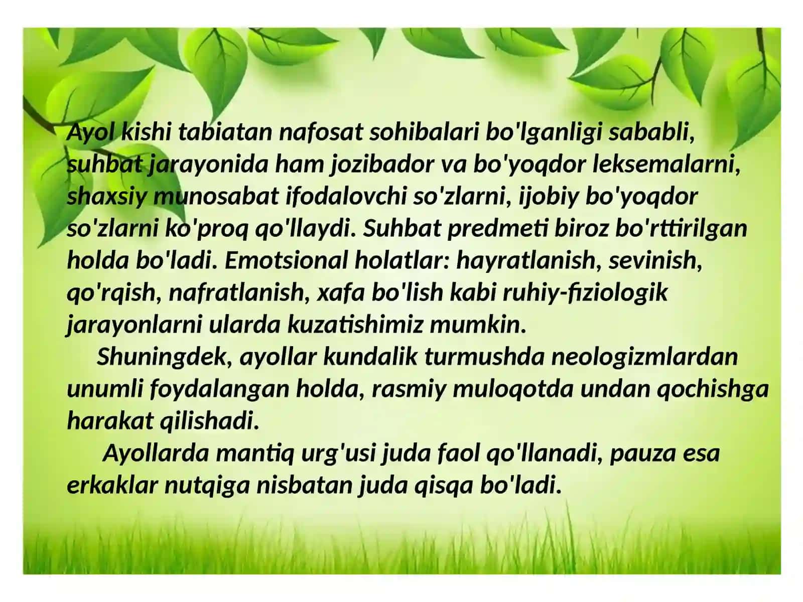 Erkaklar va ayollar nutqi 3