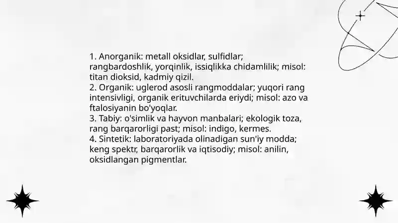 Bo'yoq moddalar 3