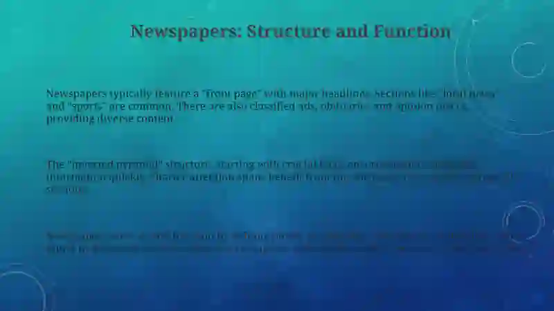 Newspapers: Structure and Function 3