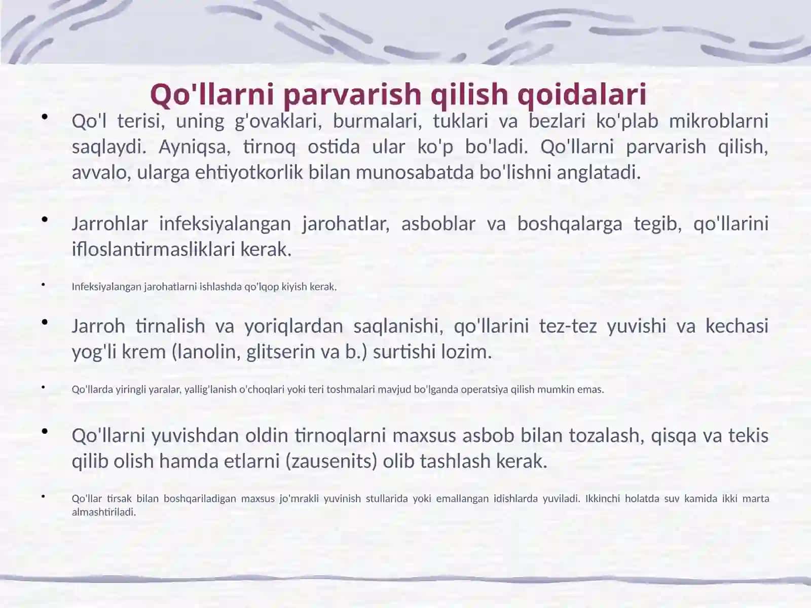 Tibbiyot xodimlarining qo'llarini gigiyenik yuvish 3