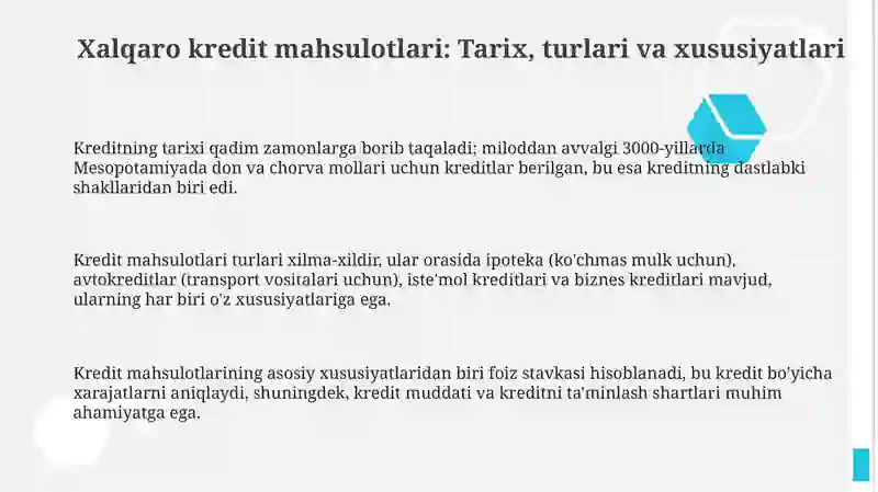 Xalqaro kredit mahsulotlari: Tarix, turlari va xususiyatlari 3