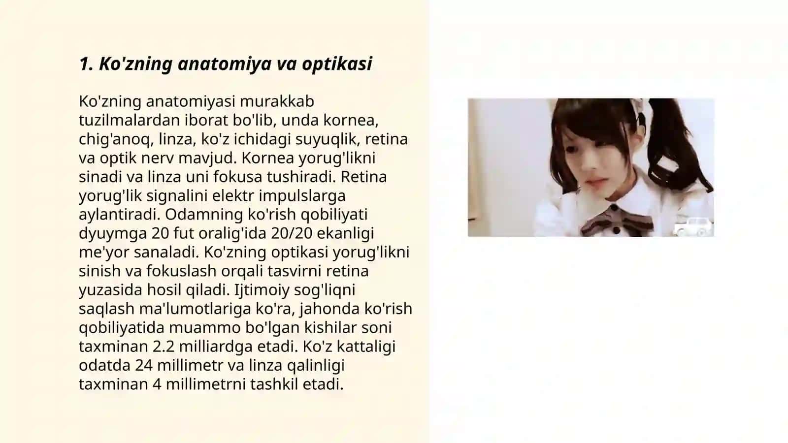 Optika Ko'zning optik sestimasi 3