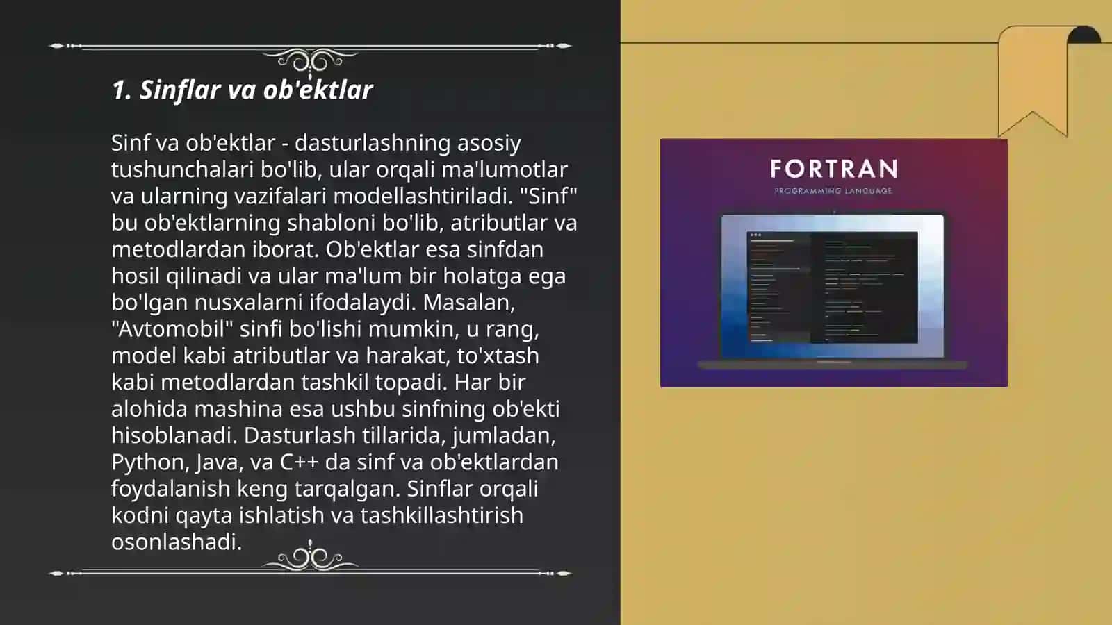 Obyektga yo'naltirilgan dasturlashning (OOP) asosiy tushunchalari 3