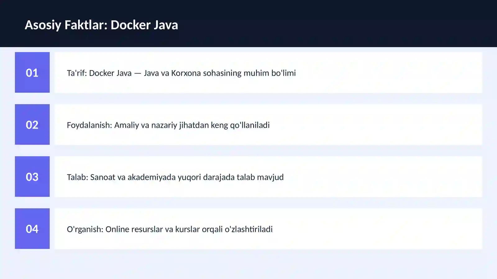 DASTURLASH | JAVA VA KORXONA 3