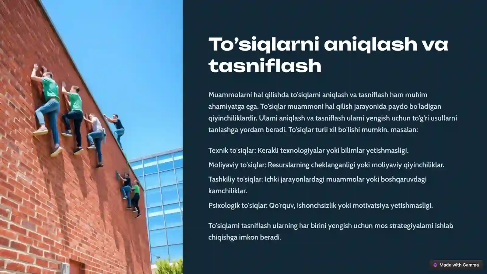 Muammo va to’siqlarni yengib o’tish yo’llari 3
