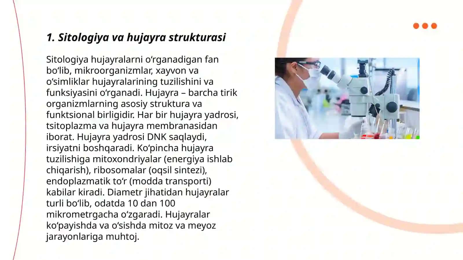 Sitologiya. Optik asboblarni tibbiyotda qo’llanilishi Viruslar. Prokariotlar 3