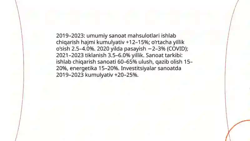 Umumiy sanoat mahsulotlari ishlab chiqarishni statistik tahlil qilish 3