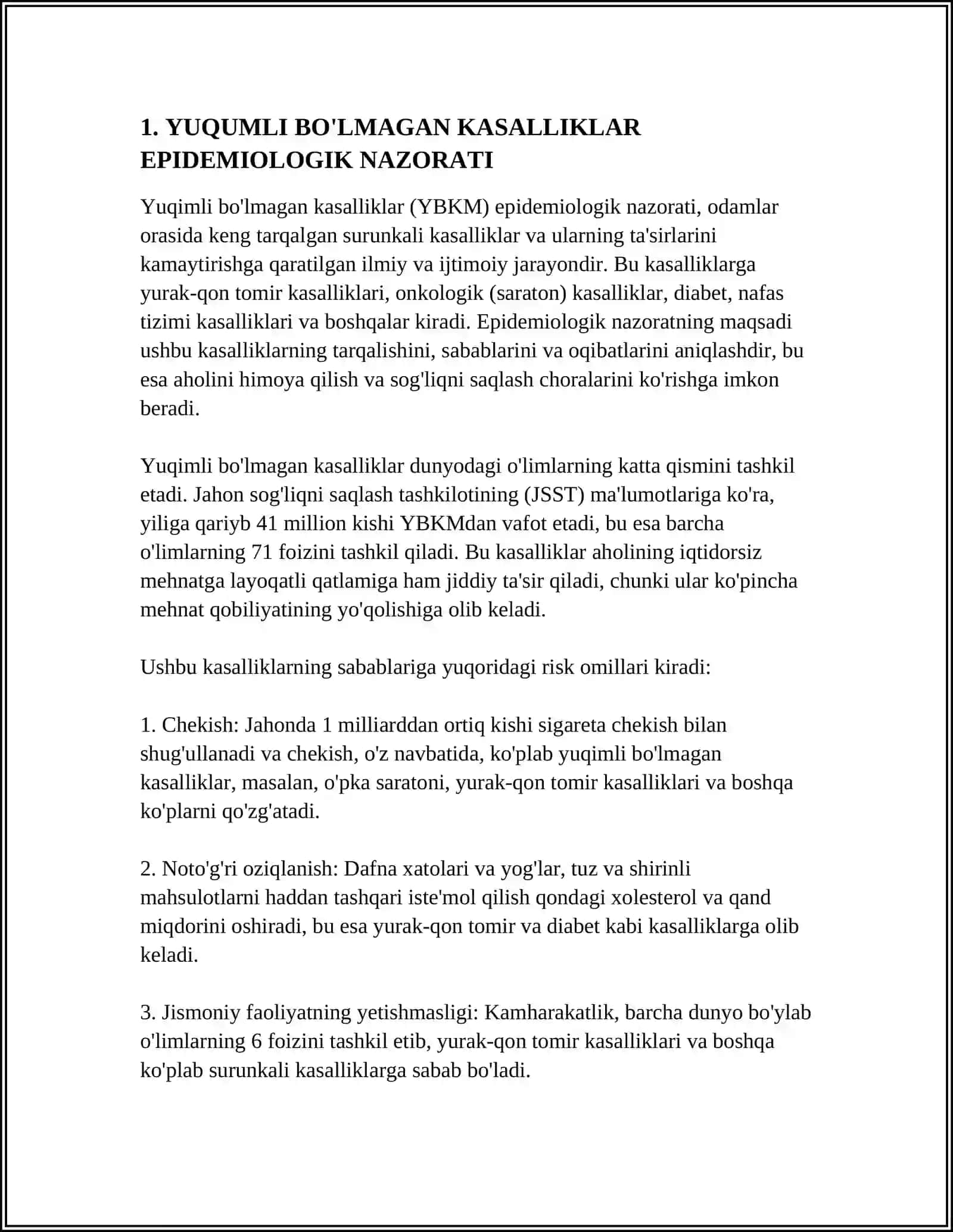 YUQUMLI BO'LMAGAN KASALLIKLAR EPIDEMIOLOGIYASI 3