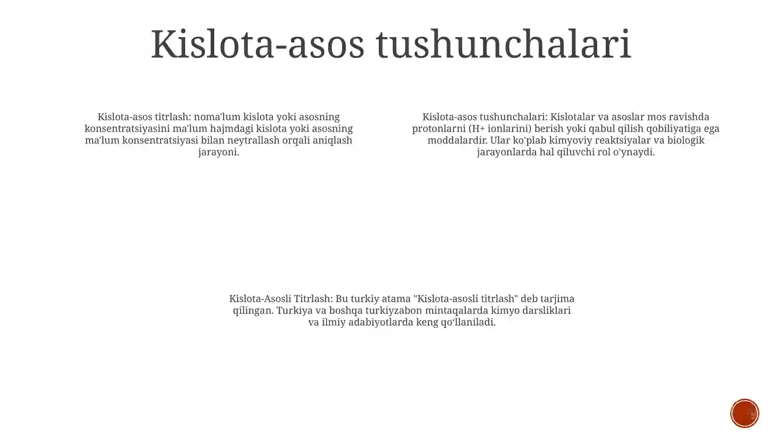 Kislota-Asosli Titrlash 3
