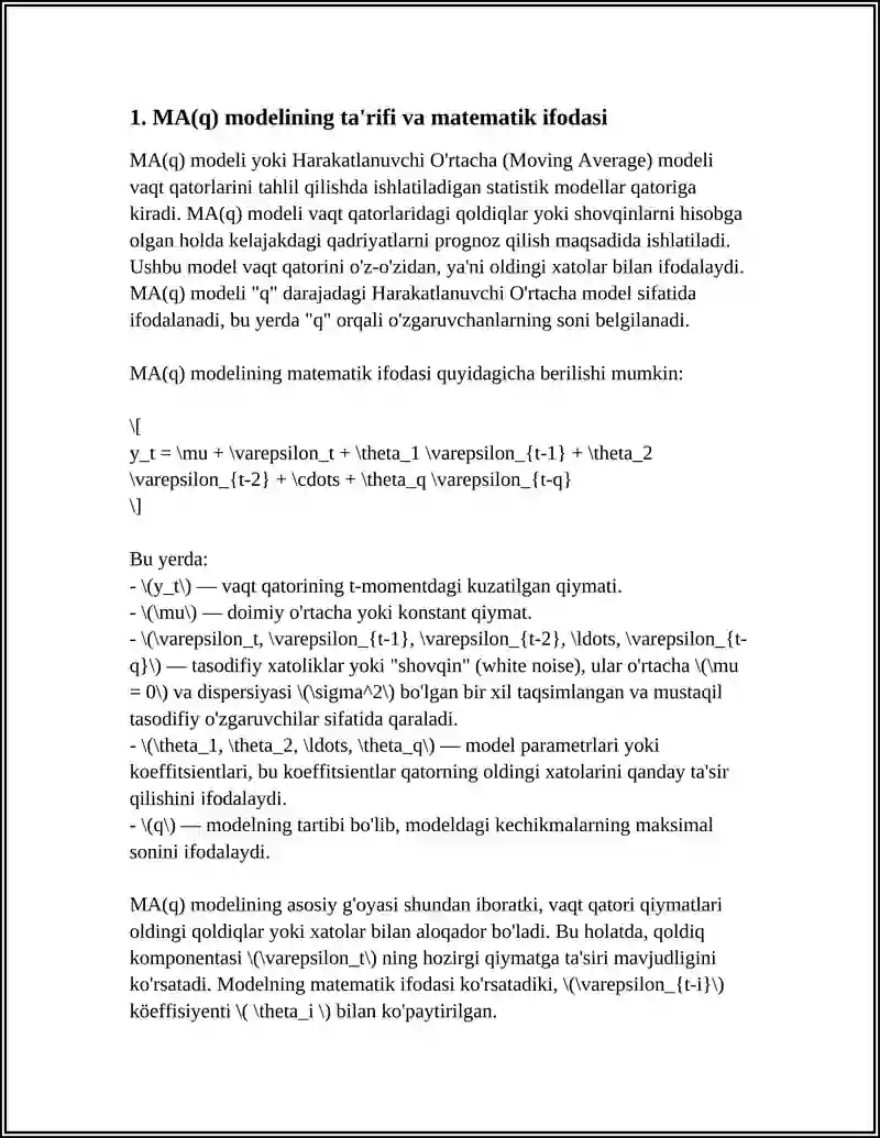 MA REGRESSION MODEL 3